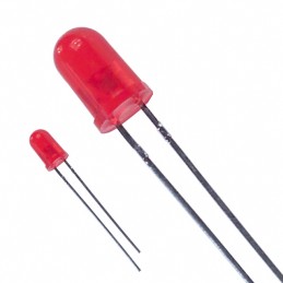 10 pcs : LTL-4223 - LED RED DIFFUSED T-1 3/4 T/H