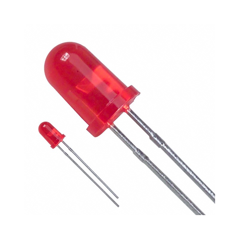 10 pcs : LTL-307E - LED RED DIFFUSED T-1 3/4 T/H