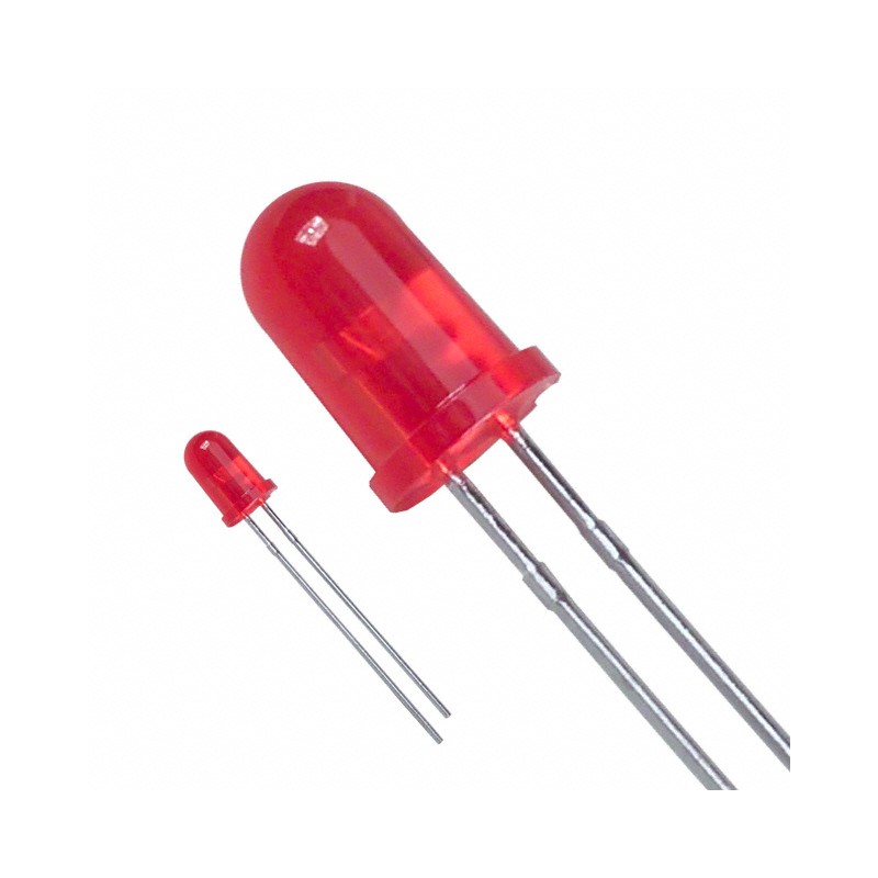10 pcs : LTL-307P - LED RED DIFFUSED T-1 3/4 T/H