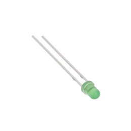 10 pcs : 3GDL-F - LED GREEN DIFFUSED T-1 T/H