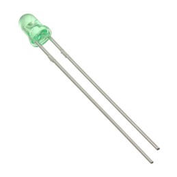 10 pcs : HLMP-Y502-F0000 - LED GREEN CLEAR T-1 T/H