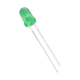 10 pcs : 5GDL-F - LED GREEN DIFFUSED T-1 3/4 T/H