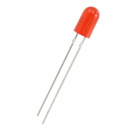 10 pcs : 5SRD - LED RED DIFFUSED T-1 3/4 T/H