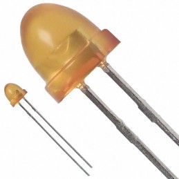 10 pcs : HLMP-3451-D0000 - LED YELLOW DIFFUSED T-1 3/4 T/H