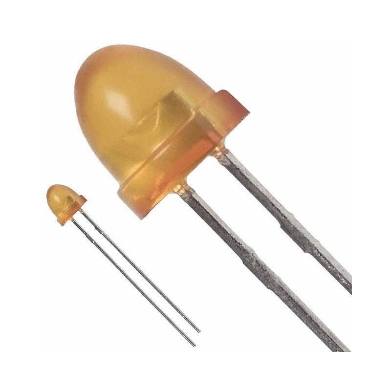 10 pcs : HLMP-3451-D0000 - LED YELLOW DIFFUSED T-1 3/4 T/H