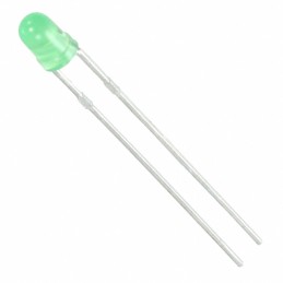 10 pcs : WP710A10GD5V - LED GREEN DIFFUSED T-1 T/H