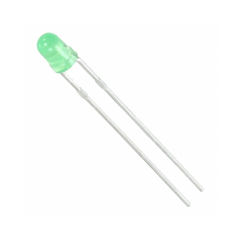 10 pcs : WP710A10GD5V - LED GREEN DIFFUSED T-1 T/H