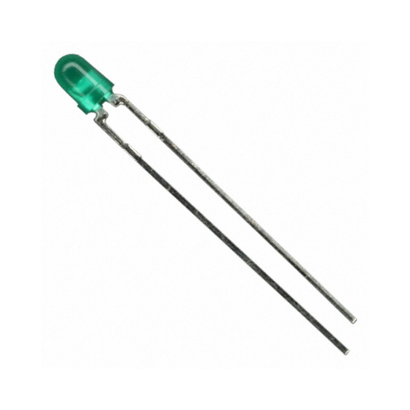 10 pcs : HLMP-1503-D0000 - LED GREEN DIFFUSED T-1 T/H