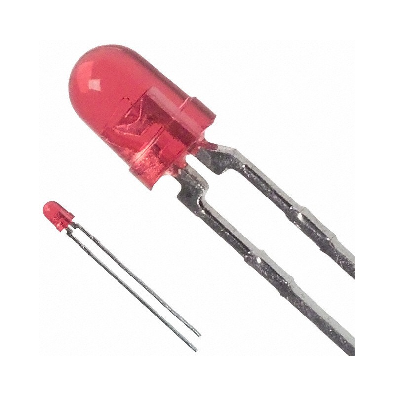 10 pcs : HLMP-1321-G0002 - LED RED CLEAR T-1 T/H