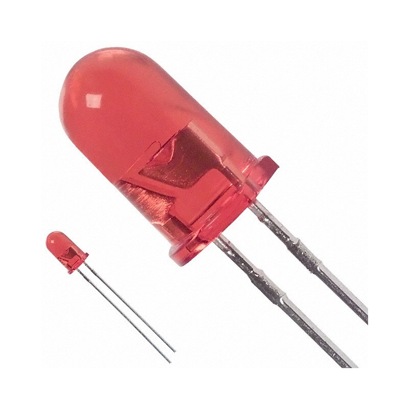 10 pcs : HLMP-3316-I0002 - LED RED CLEAR T-1 3/4 T/H