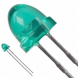 10 pcs : HLMP-3568 - LED GREEN CLEAR T-1 3/4 T/H