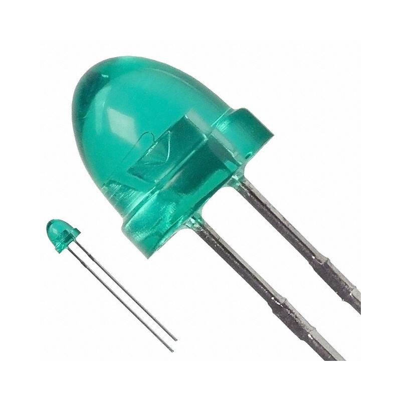 10 pcs : HLMP-3568 - LED GREEN CLEAR T-1 3/4 T/H