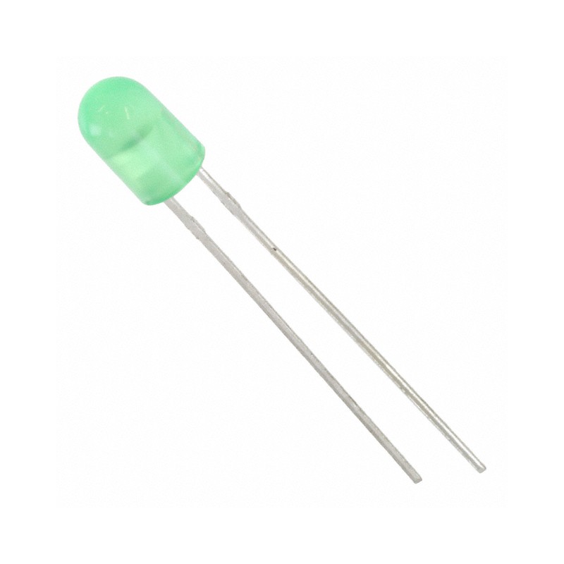 10 pcs : 5219674F - LED GREEN DIFFUSED 5MM T/H