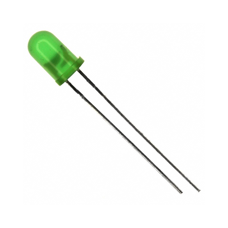 10 pcs : SSL-LX5093GD-12V - LED GREEN DIFFUSED T-1 3/4 T/H