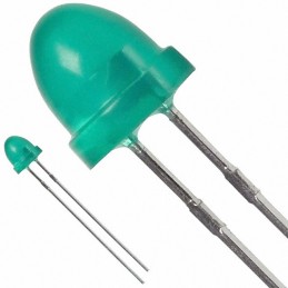 10 pcs : HLMP-3554 - LED GREEN DIFFUSED T-1 3/4 T/H