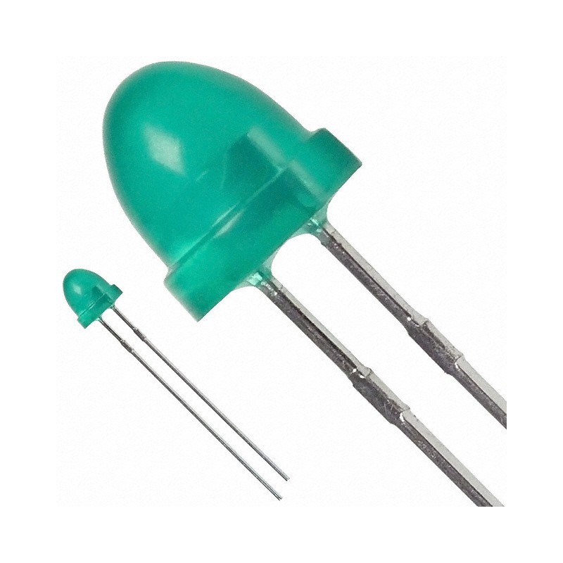 10 pcs : HLMP-3554 - LED GREEN DIFFUSED T-1 3/4 T/H