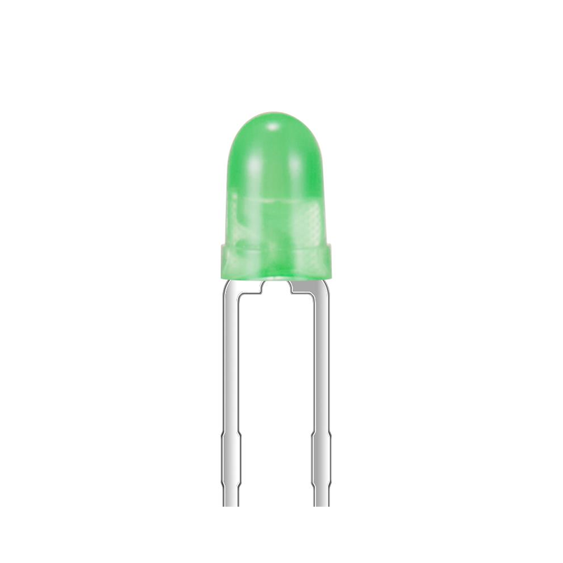 10 pcs : XLM2DG11W - LED GREEN CLEAR T-1 T/H