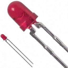 10 pcs : HLMP-1600 - LED RED DIFFUSED T-1 T/H