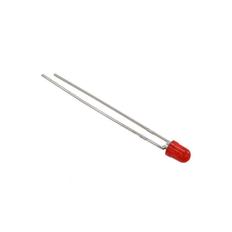 10 pcs : 5219636F - LED RED DIFFUSED 3MM T/H
