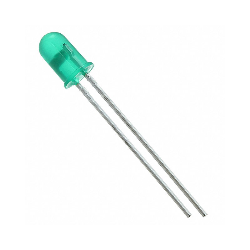 10 pcs : 4302H5-12V - LED GREEN DIFFUSED T-1 3/4 T/H