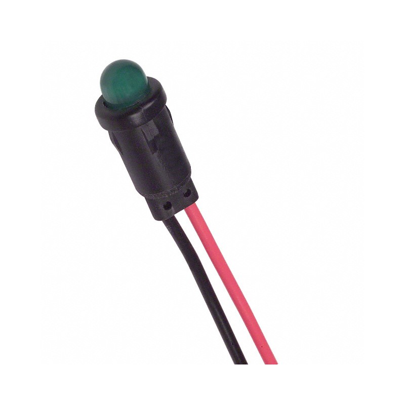10 pcs : SSI-LXH600GD-150 - LED 5MM GREEN DIFF 6'LDS PANELMT