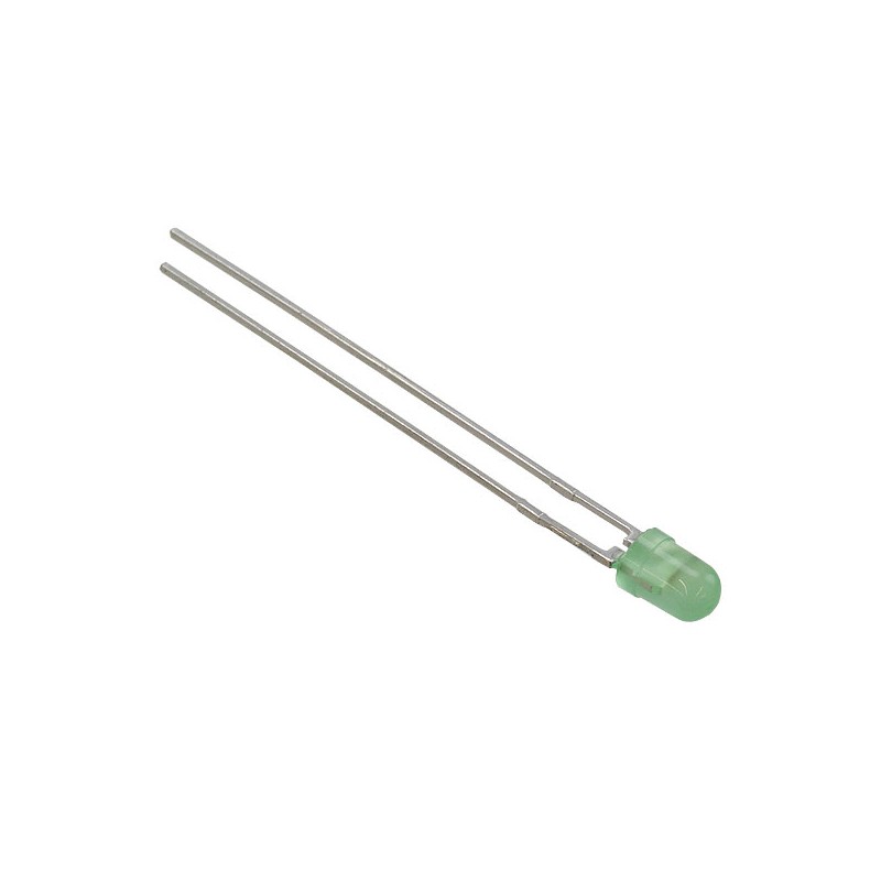 10 pcs : 5219323F - LED GREEN DIFFUSED 3MM T/H