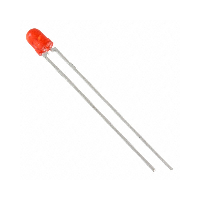 10 pcs : 5219324F - LED RED DIFFUSED 3MM T/H