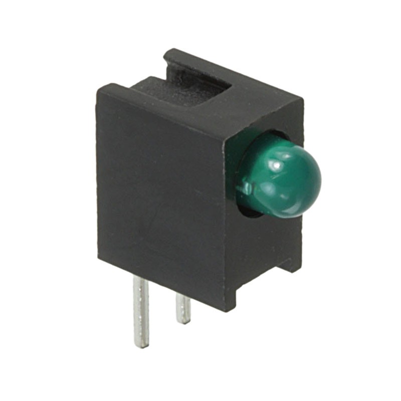 10 pcs : HLMP-1640-B00A2 - LED CBI 3MM GRN RA HSG