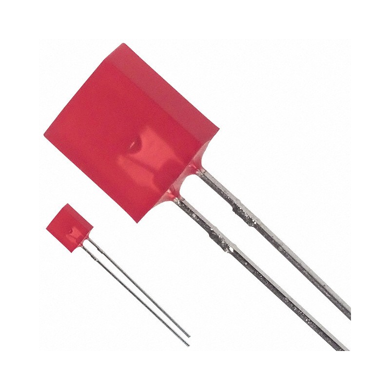 10 pcs : HLMP-0301 - LED RED DIFFUSED RECTANGULAR T/H