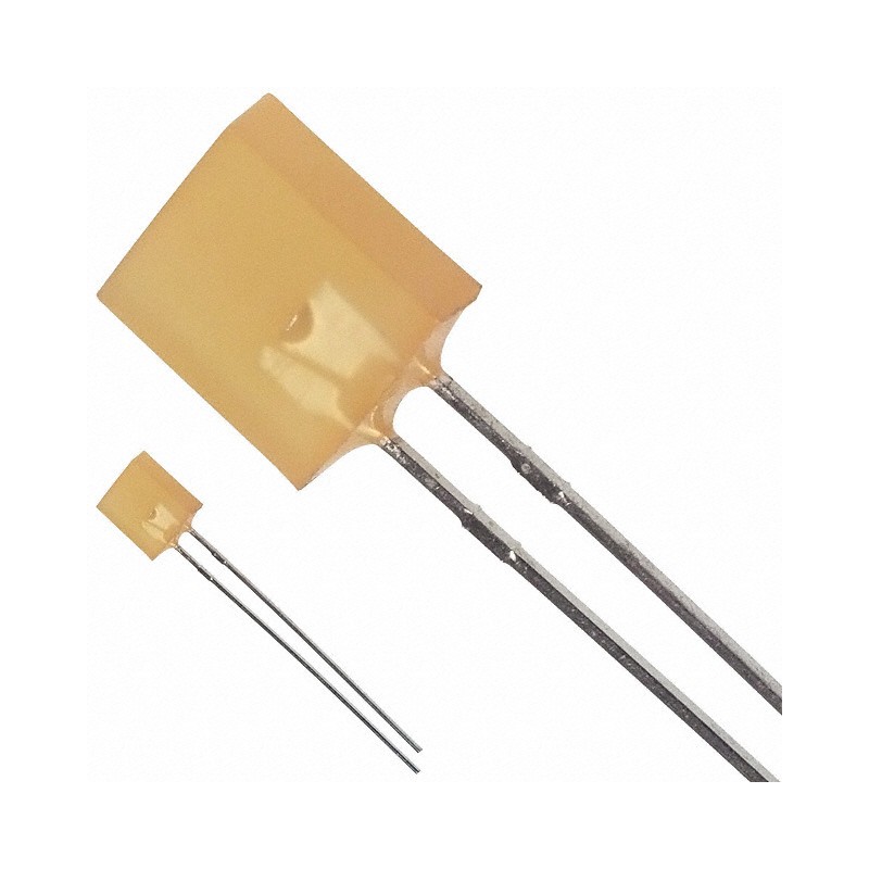 10 pcs : HLMP-0401 - LED YL DIFFUSED RECTANGULAR T/H