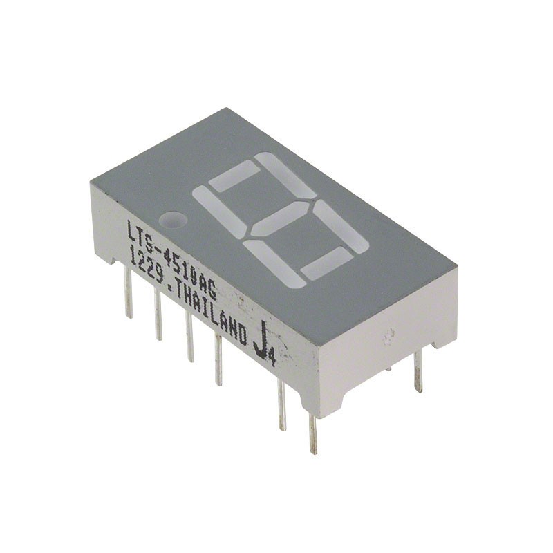 10 pcs : LTS-4510AG - DISPLAY 7SEG 0.4' SGL GRN 14DIP