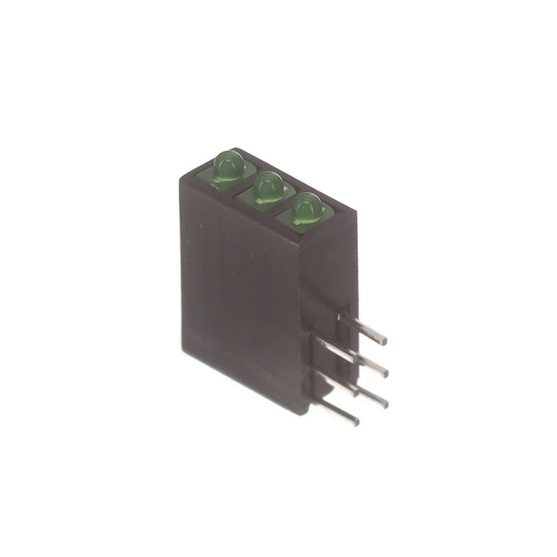10 pcs : H380CGDL - LED CBI 1.8MM 3X1 GRN DIFF RAA