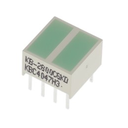 10 pcs : KB2800CGKD - LED CBI 8.89X3.81MM 2SEG GN VERT