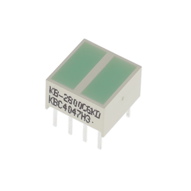 10 pcs : KB2800CGKD - LED CBI 8.89X3.81MM 2SEG GN VERT