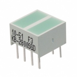 10 pcs : KB2800SGD - LED CBI 8.89X3.81MM 2SEG GN VERT