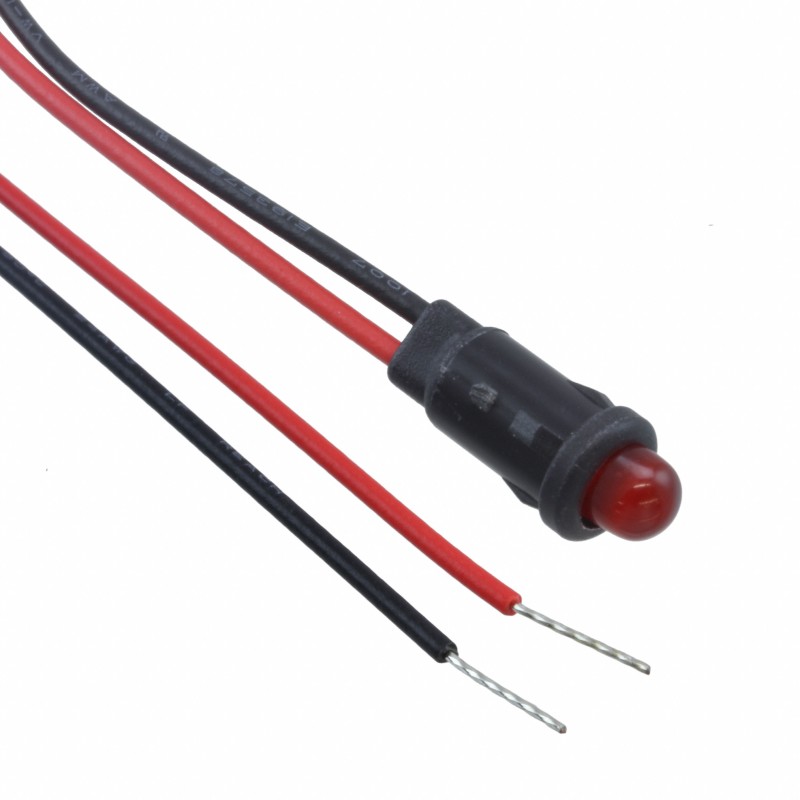 10 pcs : SSI-LXH600SID-150 - LED T-5 1/4'12V 636NM RED 6' LD