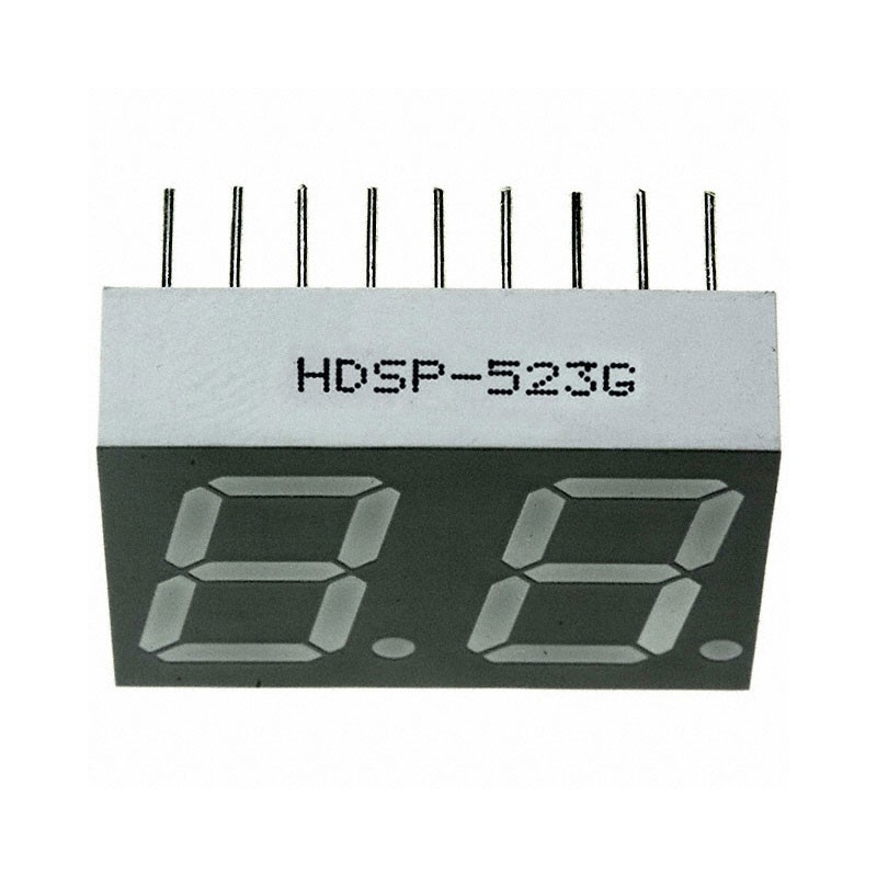 10 pcs : HDSP-523G - DISPLAY 7SEG 0.56' DBL GRN 18DIP