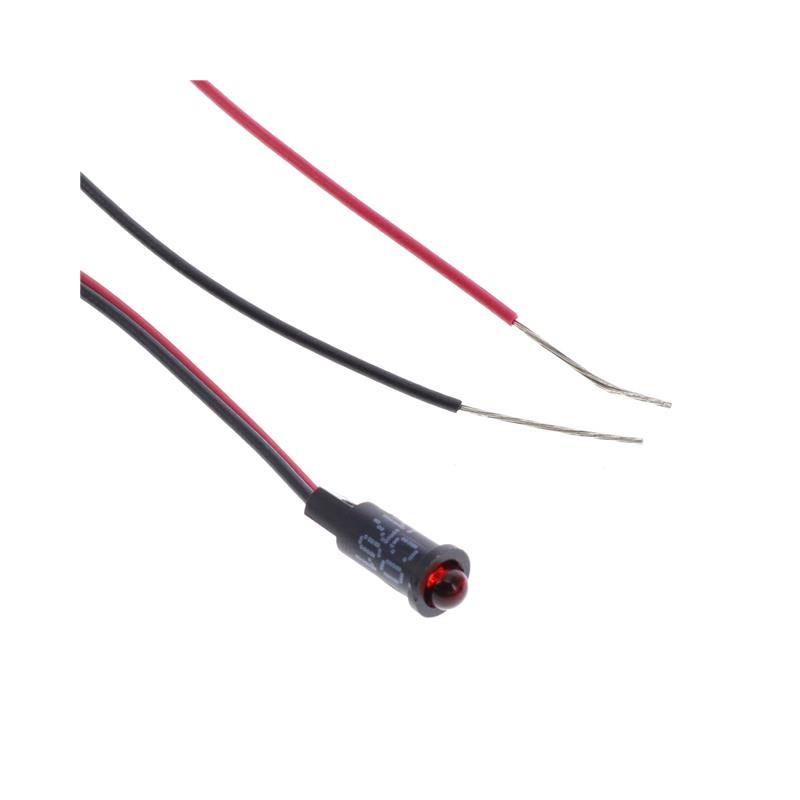 10 pcs : 5581701007F - LED PANEL IND RED TINTED SNAP-IN