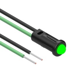 10 pcs : 12-00002 - LED PANEL IND GREEN SNAP-IN 6'