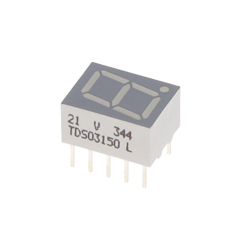10 pcs : TDSO3150-L - DISP 7SEG 0.39' SGL OR-RED 10DIP