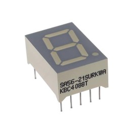 10 pcs : SA56-21SURKWA - DISPLAY 7SEG 0.56' SGL RED 10DIP