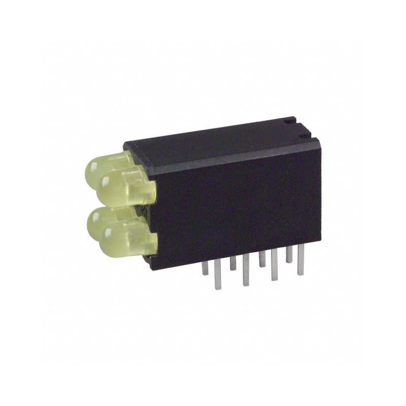 10 pcs : 5690103333F - LED CBI 3MM 2X2 YLW RA PCMNT