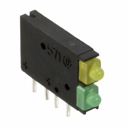 10 pcs : 5710132100F - LED CBI 2MM BI-LVL GRN/YELLOW RA