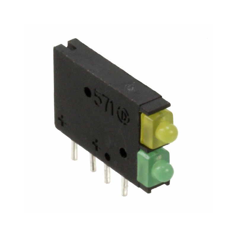 10 pcs : 5710132100F - LED CBI 2MM BI-LVL GRN/YELLOW RA