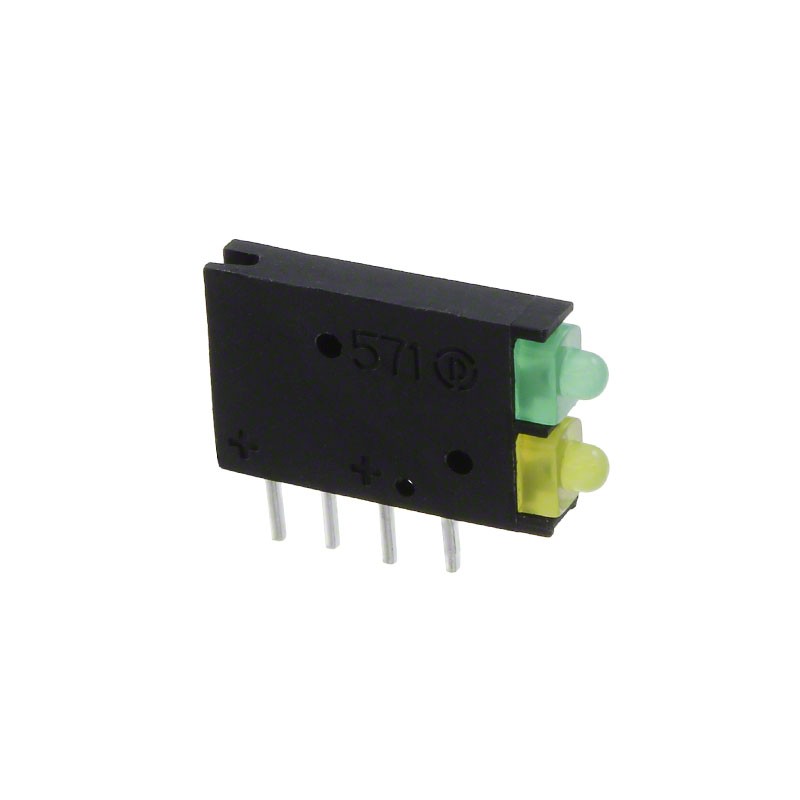 10 pcs : 5710123100F - LED CBI 2MM BI-LVL GRN/YELLOW RA