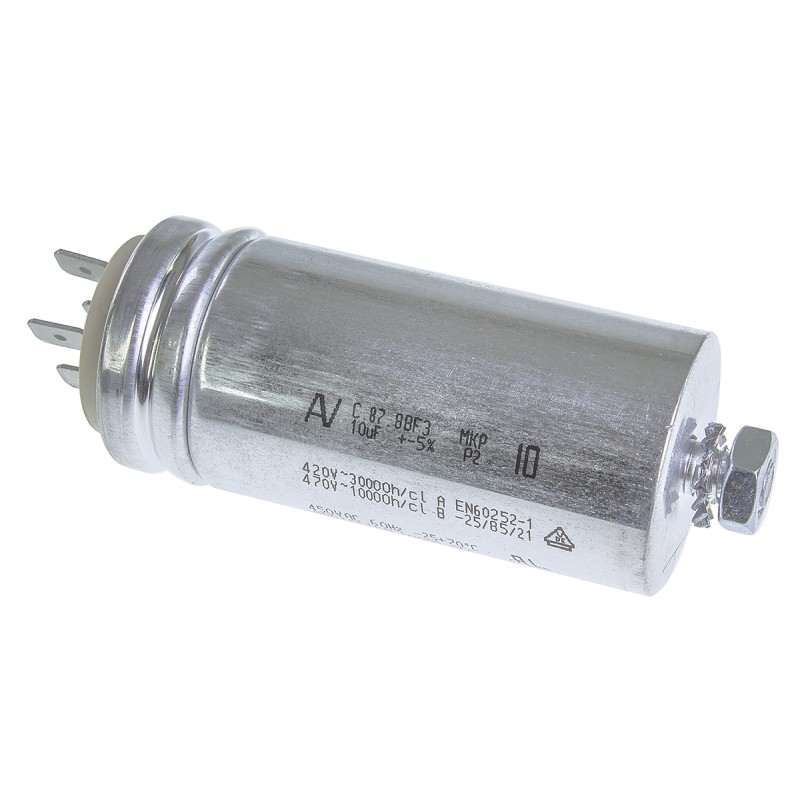 1 pcs - KEMET 10μF Polypropylene Capacitor PP 500V ac ±5% Tolerance Chassis Mount C87 Series