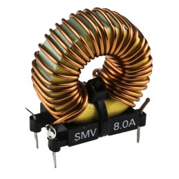 1 pcs - Roxburgh EMC 90 μH Ferrite Leaded Inductor, 8A Idc, 25mΩ Rdc 250 V ac, SMV