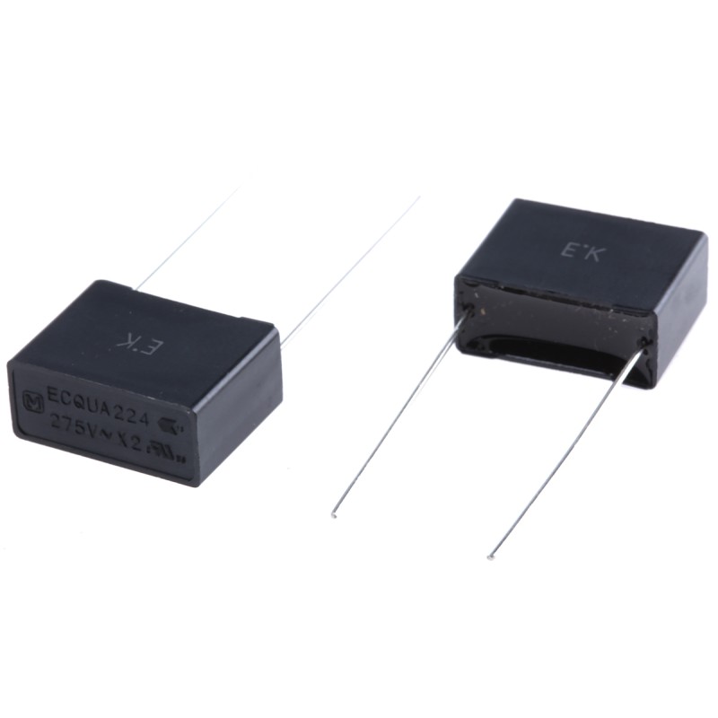 100 pcs - Panasonic ECQUA Metallised Polypropylene Film Capacitor, 275V ac, ±10%, 220nF, Through Hole
