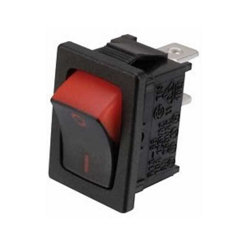 2 xRocker Switch, SPST, Non Illuminated, Panel Mount, Black, Red
