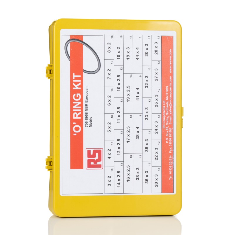 1 pcs - RS PRO Metric O-Ring Kit Nitrile, Kit Contents 385 Pieces